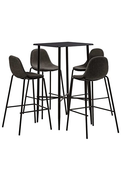 Concept Set mobilier de bar, 5 piese, gri închis, material textil
