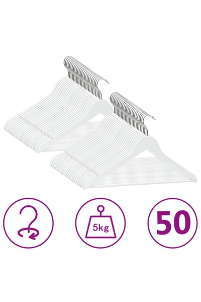 Concept Set de umerașe anti-alunecare, 50 buc. alb, lemn esență tare