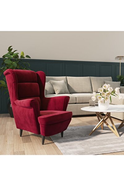 Concept Πολυθρόνα, κόκκινο του κρασιού, βελούδο