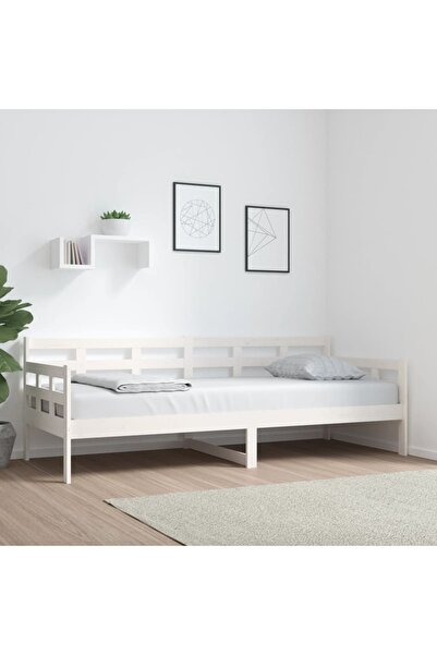 Concept Κρεβάτι ημέρας, λευκό, 80x200 εκ., μασίφ ξύλο πεύκου