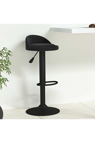 Concept Scaun de bar, negru, catifea