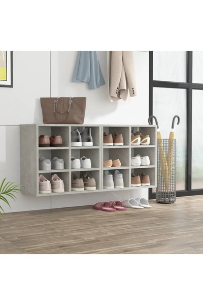 Concept Παπουτσοθήκη, 2 τεμ., γκρι τσιμεντί, 52,5x30x50 εκ.