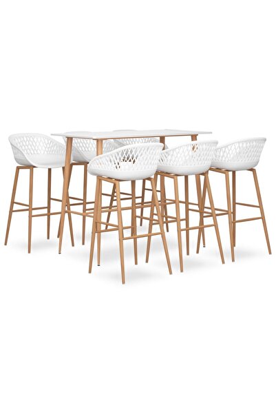 Concept Σετ επίπλων μπαρ, 7 τεμάχια, λευκό