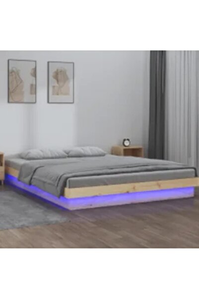 Concept Bed frame with LED, 140x200 cm, solid wood