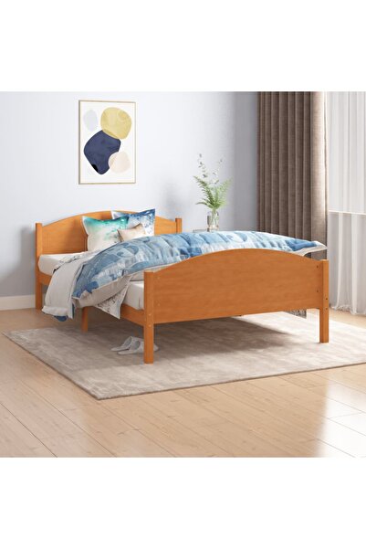 Concept Σκελετός κρεβατιού, μελί καφέ, 120x200 εκ., μασίφ ξύλο πεύκου