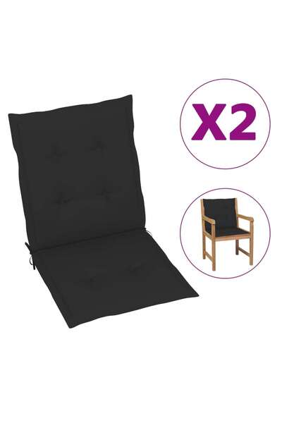Concept Μαξιλάρια καρέκλας κήπου, 2 τεμ., μαύρα, 100x50x3 εκ.