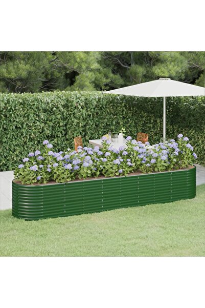 Concept Πράσινη ζαρντινιέρα κήπου 368x80x68 εκ. από ηλεκτροστατικά βαμμένο ατ...
