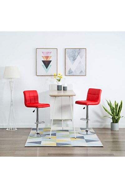 Concept Σκαμπό μπαρ, 2 τεμ., κόκκινο, οικολογικό Δερμάτινο