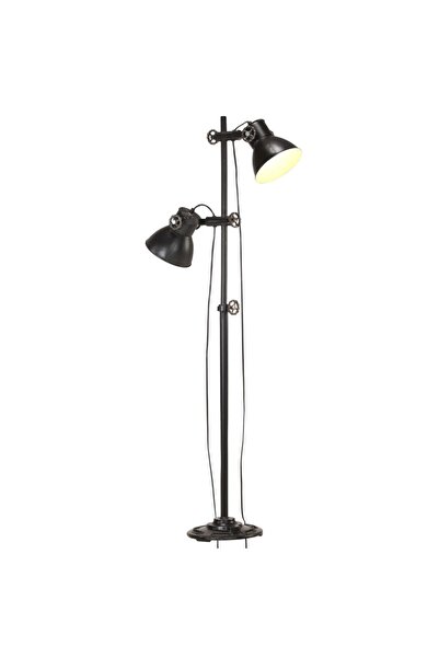 Concept Lampă de podea cu 2 abajururi, negru, E27, fontă