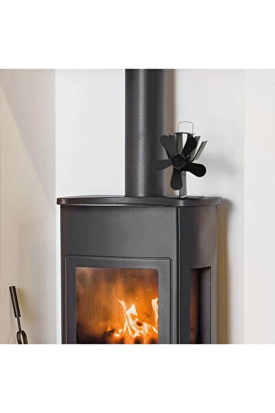 Concept Ventilator de sobă cu alimentare termică, 5 palete, negru