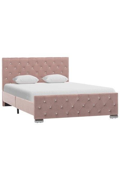 Concept Σκελετός κρεβατιού, ροζ, 120 x 200 εκ., υφασμάτινος