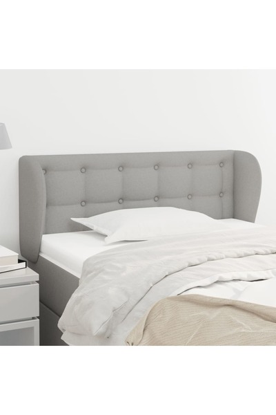 Concept Light grey headboard with wings 83x23x78/88 cm textile