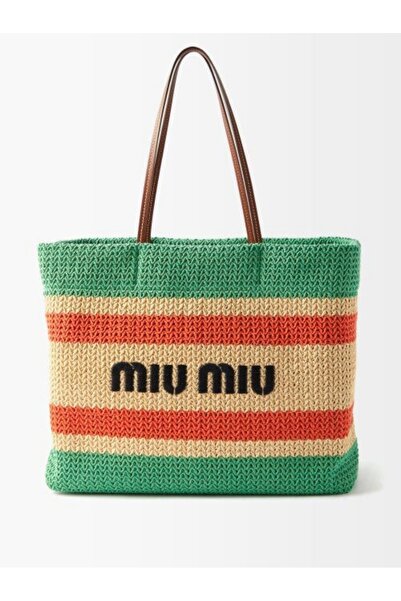 Miu Miu Woven fabric tote bag