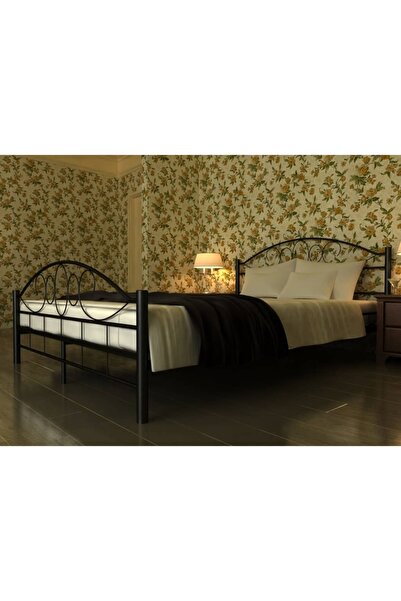 Concept Κρεβάτι με στρώμα, μαύρο, 180 x 200 εκ., μεταλλικό