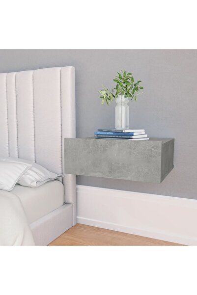 Concept Wall-mounted bedside table, concrete grey, 40x30x15 cm, chipboard