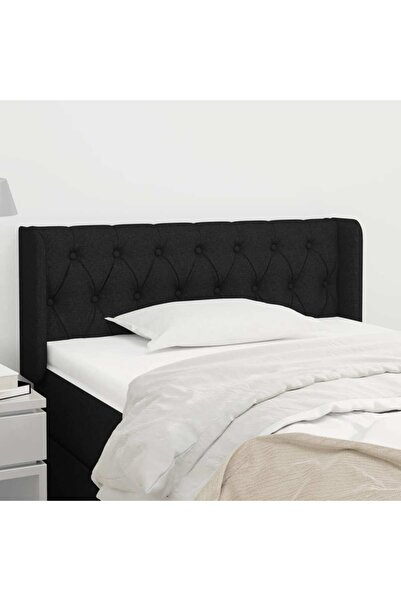Concept Tăblie de pat cu aripioare negru 93x16x78/88 cm textil