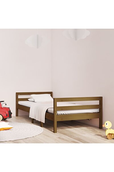 Concept Σκελετός κρεβατιού, καφέ μελί, 75x190 εκ., από μασίφ ξύλο πεύκου