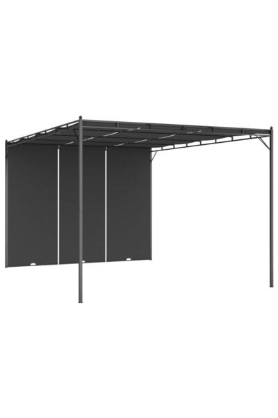 Concept Pavilion de grădină cu perdea laterală, antracit, 4x3x2,25 m