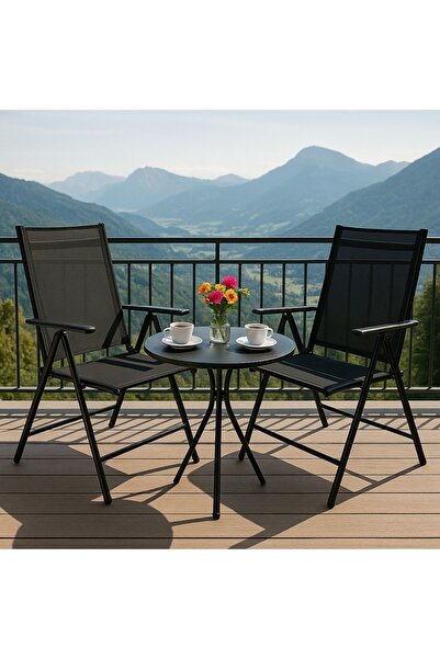 jumi Σετ 2 πτυσσόμενων καρεκλών για κήπο ή βεράντα, Jumi, μεταλλικός σκελετός...