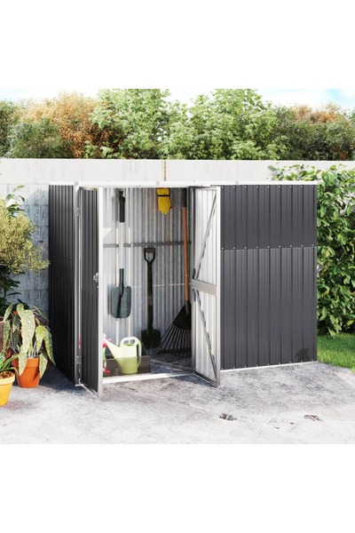 Concept Αποθήκη κήπου, ανθρακί, 225x89x161 εκ., γαλβανισμένος χάλυβας