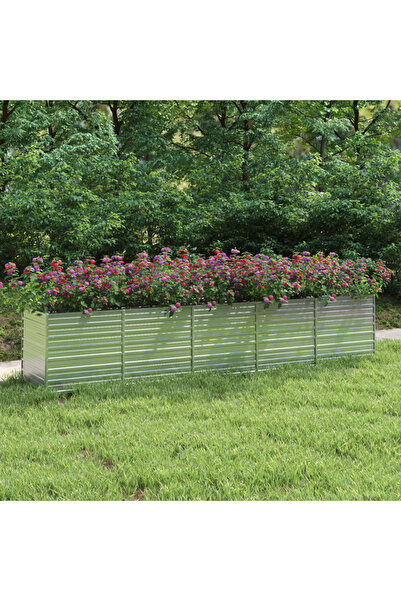 Concept Strat înălțat de grădină argintiu 400x80x77 cm oțel galvanizat