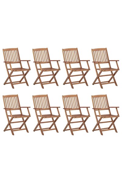Concept Πτυσσόμενες καρέκλες εξωτερικού χώρου, 8 τεμ., από μασίφ ξύλο ακακίας