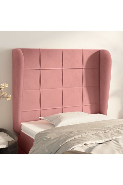 Concept Tăblie de pat cu aripioare, roz, 83x23x118/128 cm, catifea