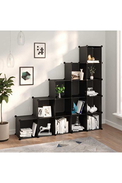 Concept Organizator cub de depozitare, 15 cuburi, negru, PP