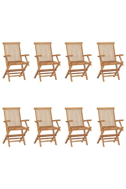 Concept Πτυσσόμενες καρέκλες κήπου, 8 τεμ., από μασίφ ξύλο τικ