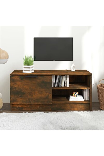 Concept Έπιπλο τηλεόρασης, καπνιστή δρυς, 80x35x36.5 εκ., επεξεργασμένο ξύλο