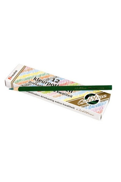 Heutink Set de 12 creioane colorate triunghiulare subțiri VERDE ÎNCHIS
