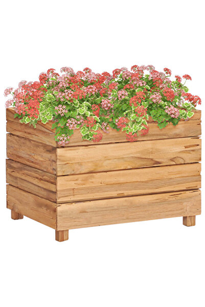 Concept Strat înălțat, 50 x 40 x 38 cm, lemn de tec reciclat și oțel