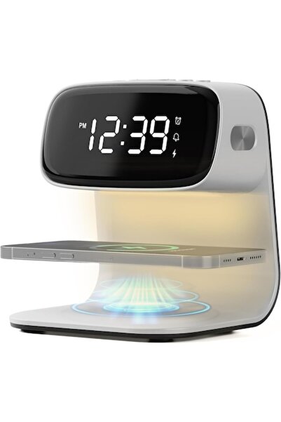 Deyra Digital Clock with Wireless Charger and Night Light