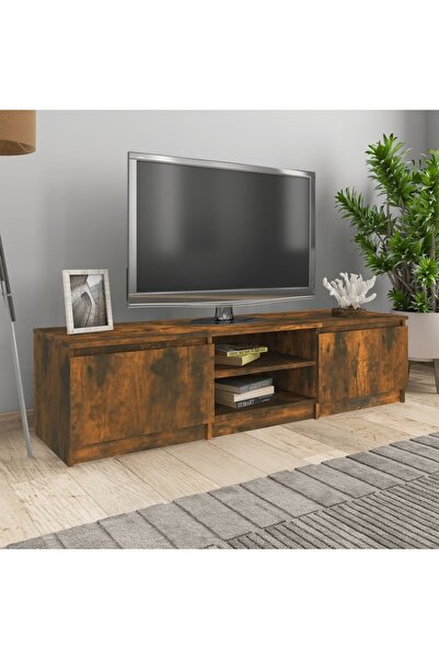 Concept Comodă TV, stejar fumuriu, 140x40x35,5 cm, lemn prelucrat