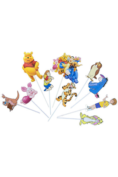 OEM Decoratiune topper tort carton, tematica Winnie the Pooh, aniversare - 10...