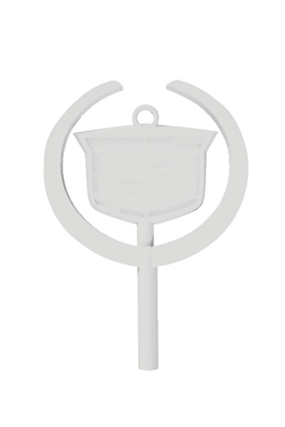 OEM Breloc chei, "CADILLAC", 85X 60 mm alb ivory