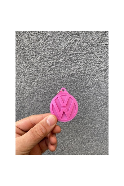 OEM Breloc chei, "VW", 60X 50 mm mov deschis