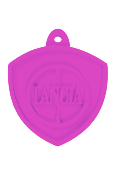 OEM Μπρελόκ,  "LANCIA ", 47Χ 40 χιλ. ανοιχτό μοβ