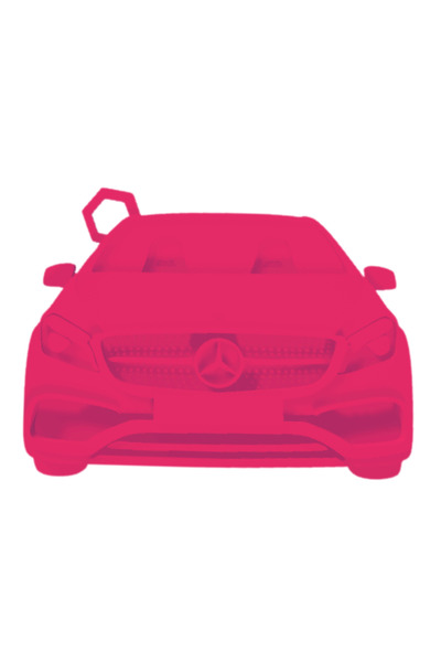 OEM Μπρελόκ,  "Mercedes ", 46x 60 χιλ. ροζ zmeuriu