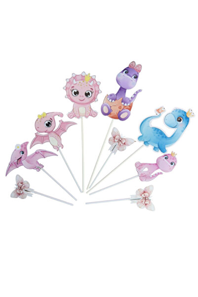 OEM Decoratiune topper tort carton, tematica Baby Dinozauri, aniversare - 9 p...