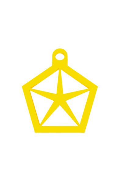 OEM Μπρελόκ,  "CHRYSTLER ", 43Χ 39 χιλ. κίτρινο