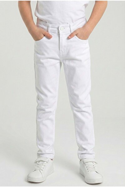 s.t. sebat tekstil Gabardine Fabric Classic Children's Trousers M00790 White