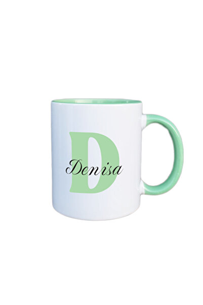 AFFIX THE DIFFERENT PERSPECTIVE Personalized mug, white with green interior a...