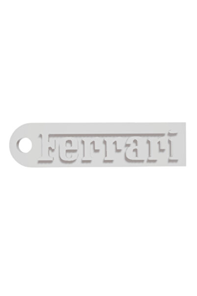 OEM Breloc chei, "FERRARI", 15X 56 mm alb ivory