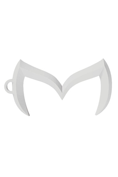 OEM Μπρελόκ, "MAZDA", 29Χ 55 χιλ. ιβουάρ λευκό