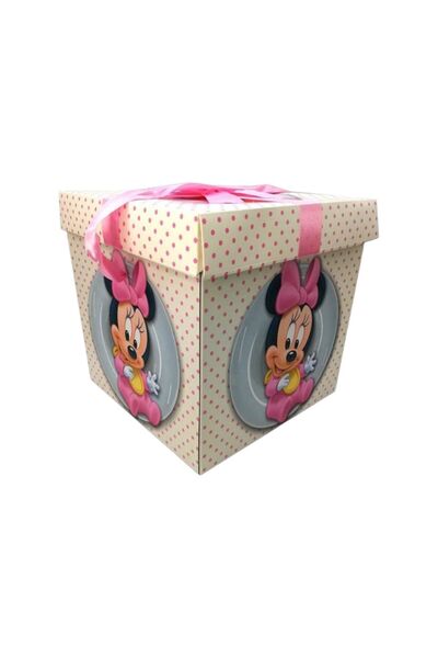 Your Baby Store Baptism kit transport box - Minnie theme pink, 29x29x29 cm