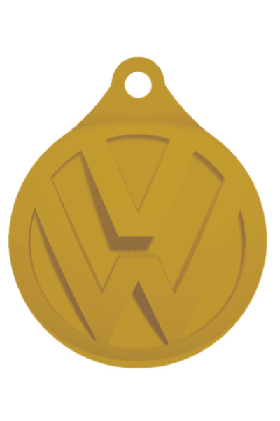 OEM Μπρελόκ, "VW", 60x50 χιλ. χρυσό