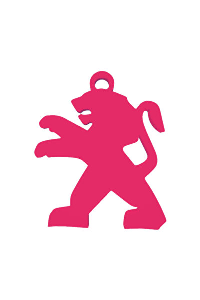 OEM Μπρελόκ, "PEUGEOT", 51X 44 χιλ. ροζ βατόμουρο