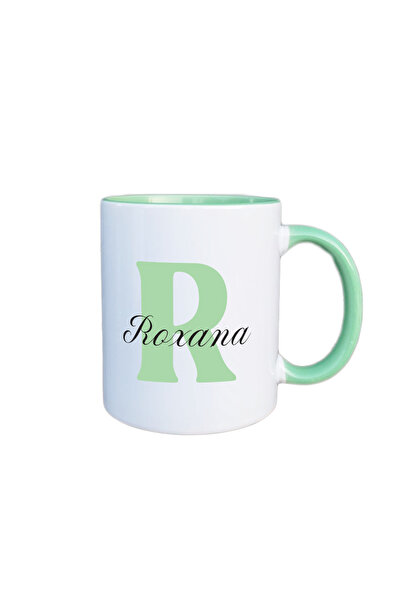 AFFIX THE DIFFERENT PERSPECTIVE Personalized mug, white with green interior a...