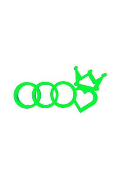 OEM Breloc chei, "AUDI", 41 X 80 mm verde